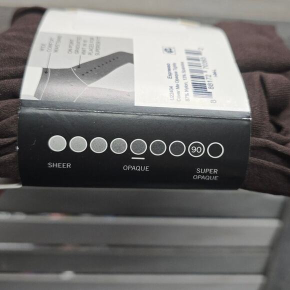 Women's 90D Cover Me Opaque Control Top Tights - Espresso | Hue Studio | 5 - Picture 9 of 11